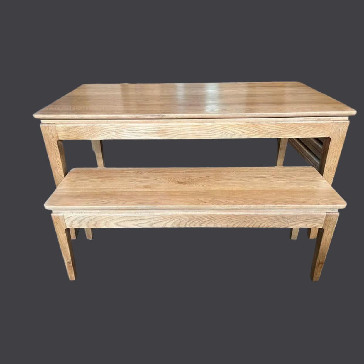 ELLA 3 PIECE BENCH DINING SET IN SOLID OAK 220CM - MyChocolateWood