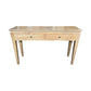 Solid oak Ella console table with two drawers, featuring a natural wood finish and sleek design from MyChocolateWood.