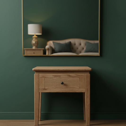 ELLA SOLID OAK LAMP TABLE WITH 1 DRAW - MyChocolateWood