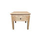 Ella solid oak lamp table with one drawer by MyChocolateWood, showcasing a natural wood finish and compact side table design.