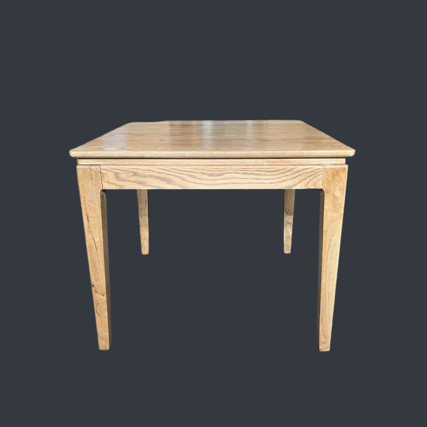 Ella solid oak square dining table by Chocolate Wood, 90cm, with a natural wood finish and sturdy square legs.