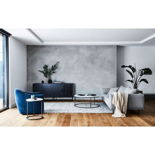 ELLE ROUND COFFEE TABLE BLACK/MATT WHITE - MyChocolateWood