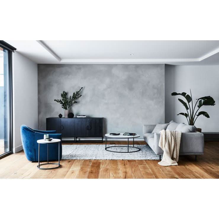 ELLE ROUND COFFEE TABLE BLACK/MATT WHITE - MyChocolateWood