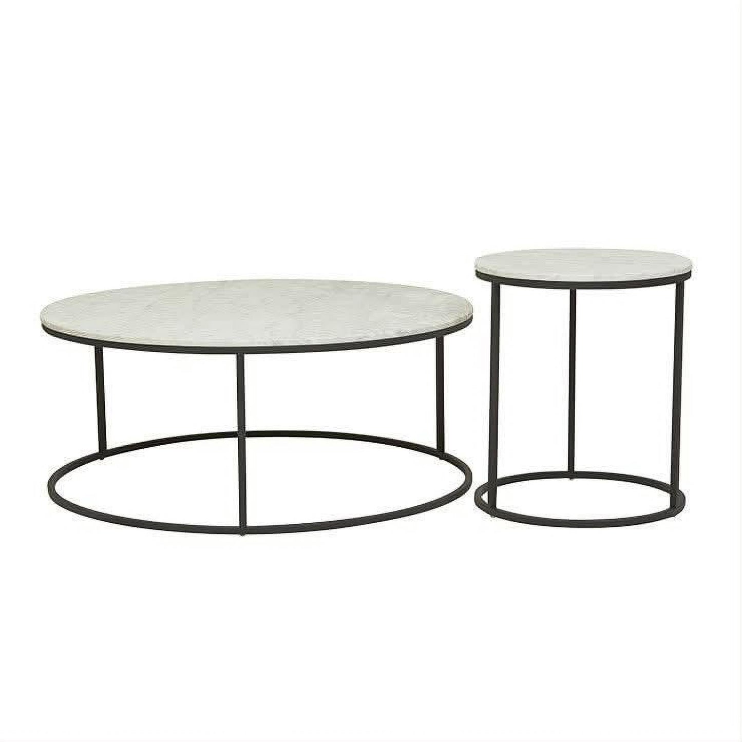 ELLE ROUND COFFEE TABLE BLACK/MATT WHITE