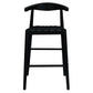 ELLIOT OAK BARSTOOL WITH GENUINE WOVEN LEATHER BLACK - MyChocolateWood