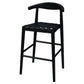 ELLIOT OAK BARSTOOL WITH GENUINE WOVEN LEATHER BLACK - MyChocolateWood