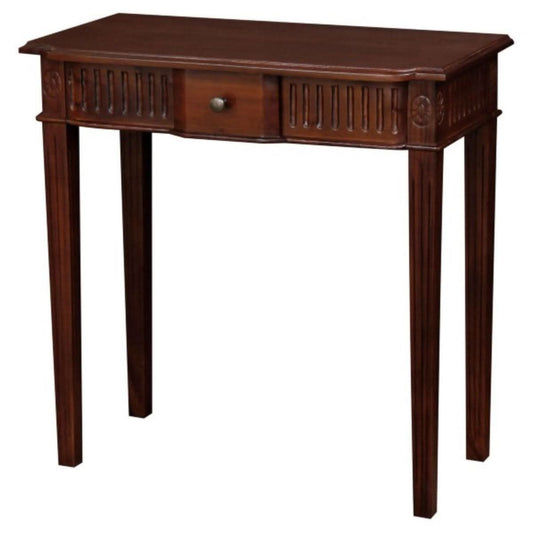 ELLIS SOLID MAHOGANY TIMBER HALL TABLE CONSOLE 80CM MAHOGANY COLOUR
