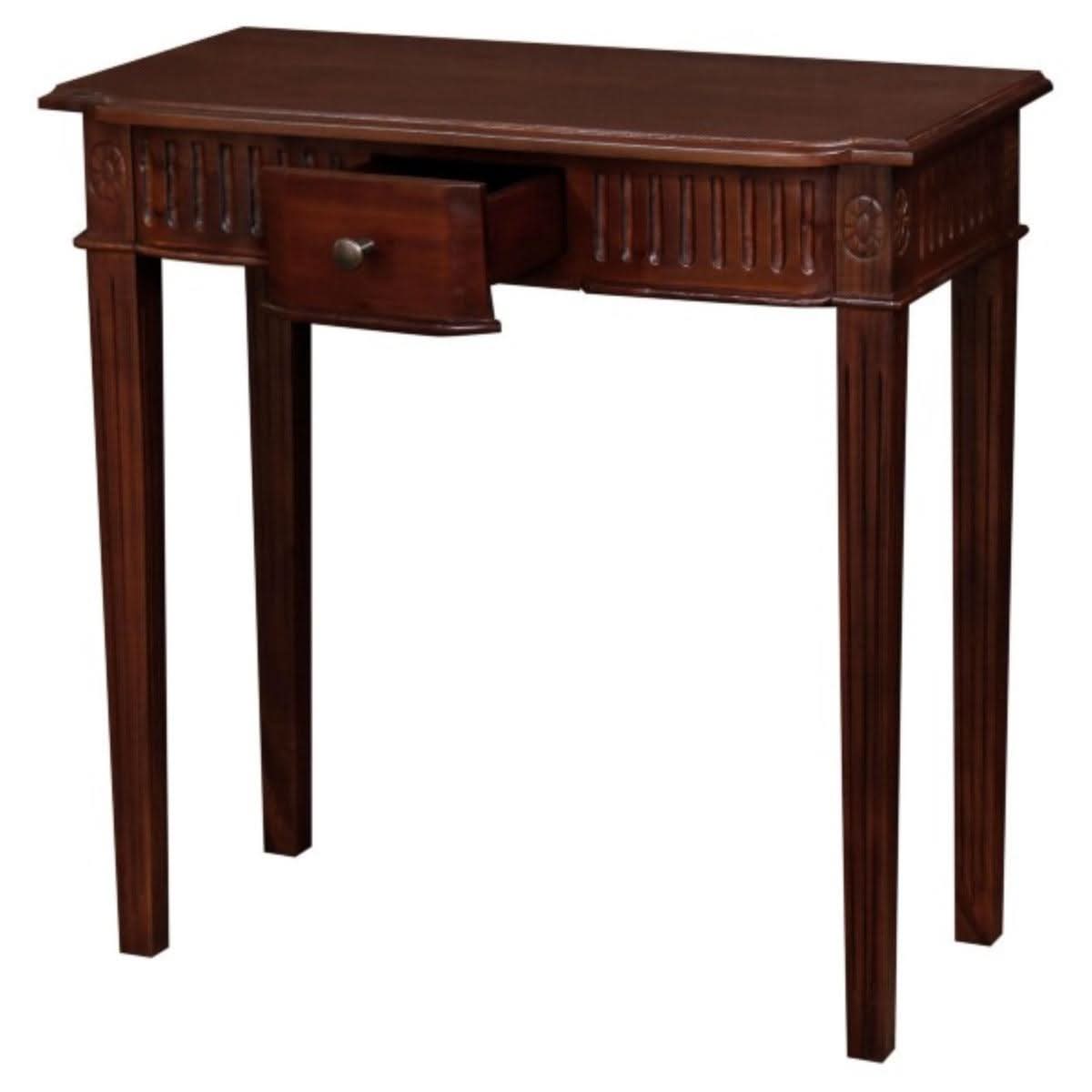 ELLIS SOLID MAHOGANY TIMBER HALL TABLE CONSOLE 80CM MAHOGANY COLOUR - MyChocolateWood