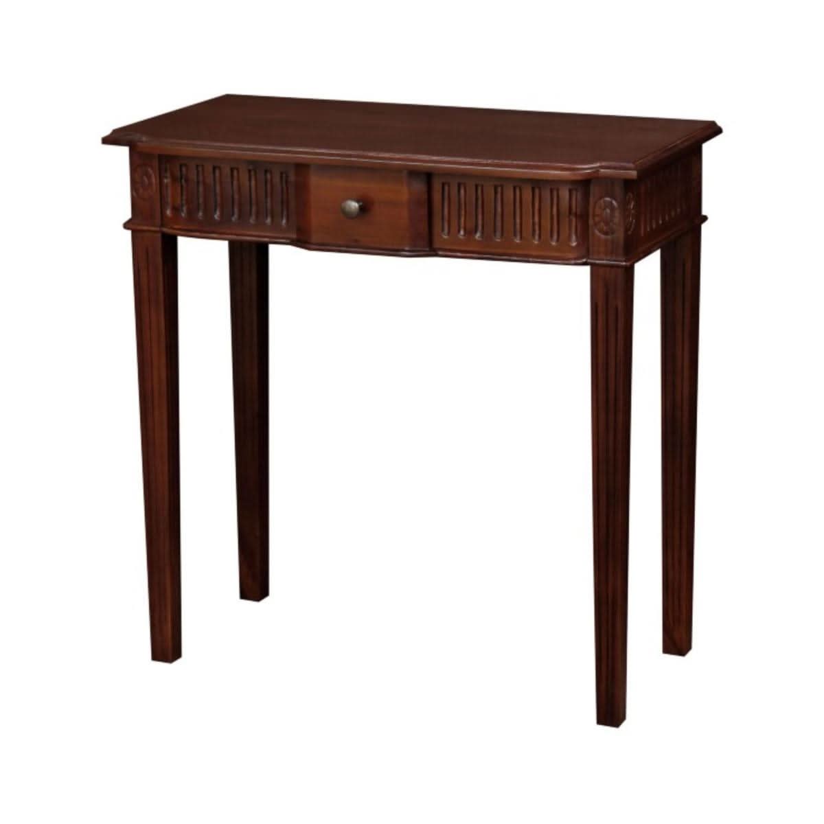 ELLIS SOLID MAHOGANY TIMBER HALL TABLE CONSOLE 80CM MAHOGANY COLOUR - MyChocolateWood