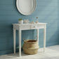 ELLIS SOLID MAHOGANY TIMBER HALL TABLE/CONSOLE TABLE 80CM - WHITE - MyChocolateWood