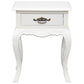 Elodie Solid Mahogany 1-Drawer Lamp Table / Side Table in White - Chocolate Wood