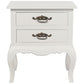 Elodie Solid Mahogany 2-Drawer Lamp Table / Side Table in White - Chocolate Wood