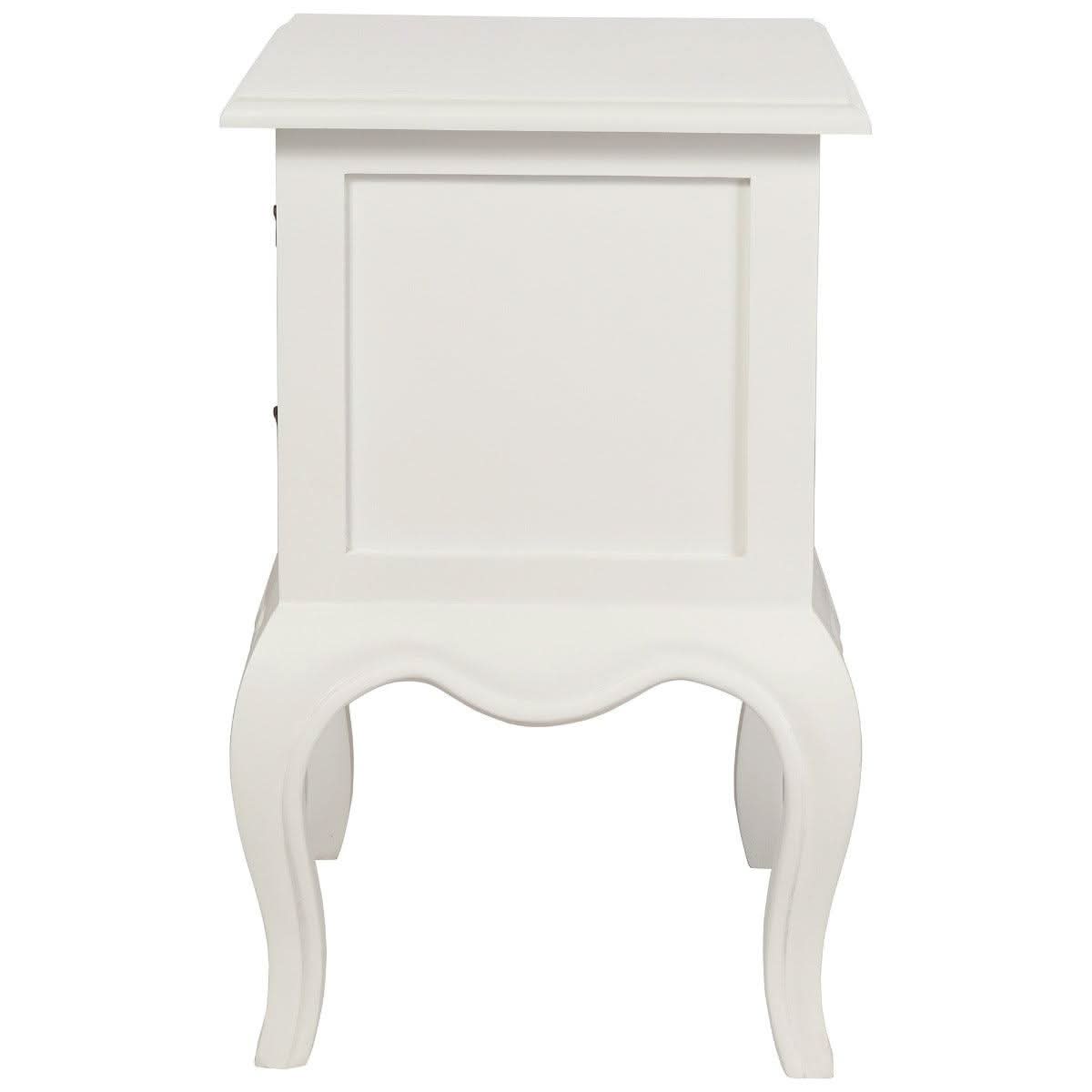 ELODIE 2 DRAWER LAMP TABLE /SIDE TABLE IN SOLID MAHOGANY- WHITE - MyChocolateWood