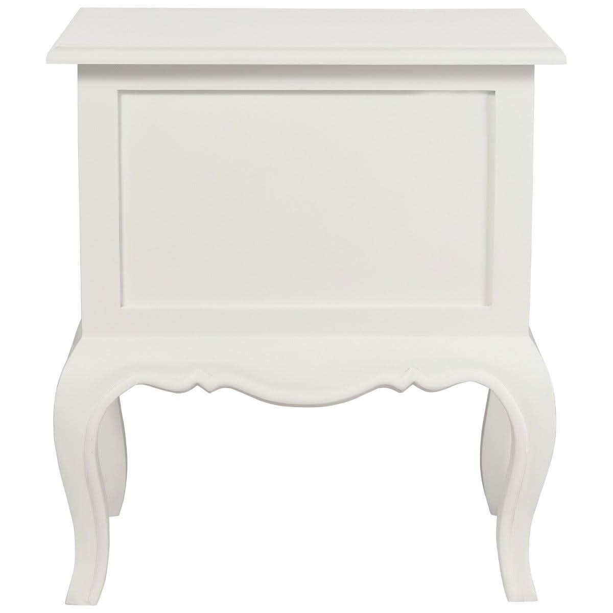 ELODIE 2 DRAWER LAMP TABLE /SIDE TABLE IN SOLID MAHOGANY- WHITE - MyChocolateWood