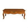 ELODIE 2 DRAWERS COFFEE TABLE IN SOLID MAHOGANY- LIGHT PECAN