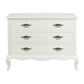 Elodie Solid Mahogany 3-Drawer Chest / Dresser in White - Chocolate Wood