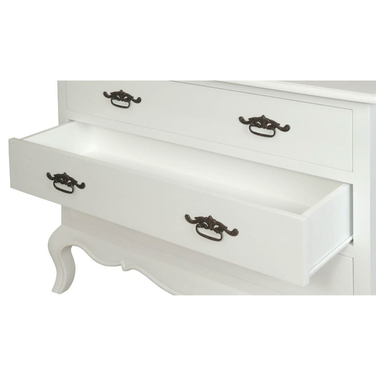 ELODIE 3 DRAWER CHEST/DRESSER IN SOLID MAHOGANY - WHITE - MyChocolateWood