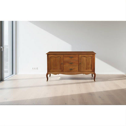 ELODIE BUFFET/SIDEBOARD 2 DOORS 3 DRAWERS IN SOLID MAHOGANY LIGHT PECAN
