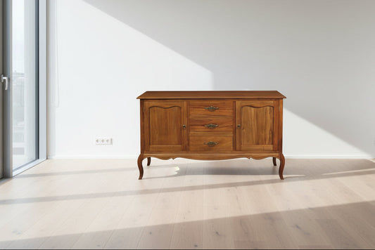 ELODIE BUFFET/SIDEBOARD 2 DOORS 3 DRAWERS IN SOLID MAHOGANY LIGHT PECAN - MyChocolateWood