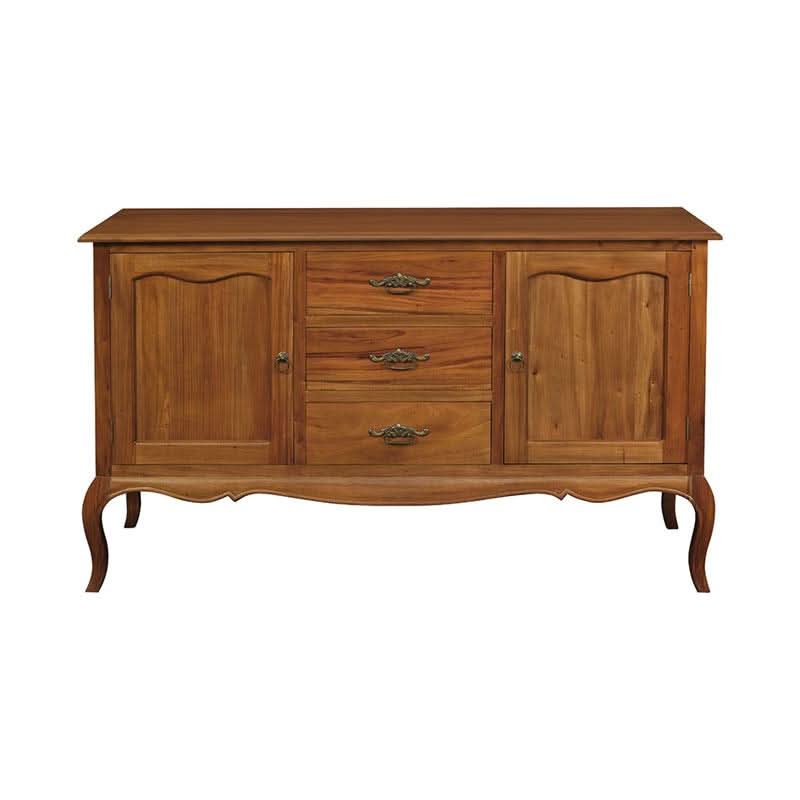 ELODIE  BUFFET/SIDEBOARD 2 DOORS 3 DRAWERS IN SOLID MAHOGANY LIGHT PECAN - MyChocolateWood