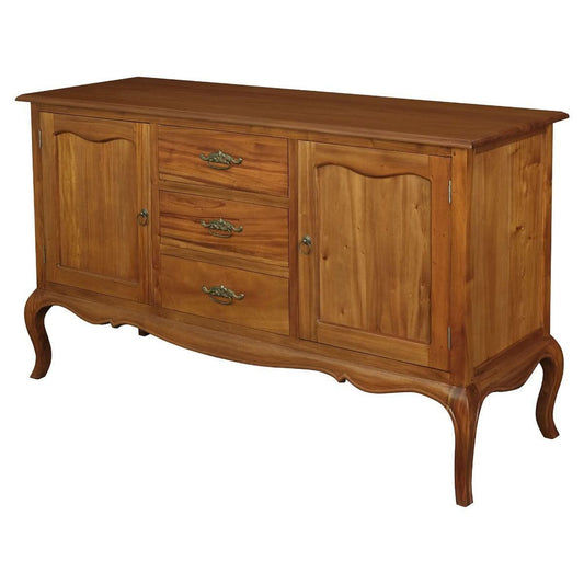 ELODIE BUFFET/SIDEBOARD 2 DOORS 3 DRAWERS IN SOLID MAHOGANY LIGHT PECAN