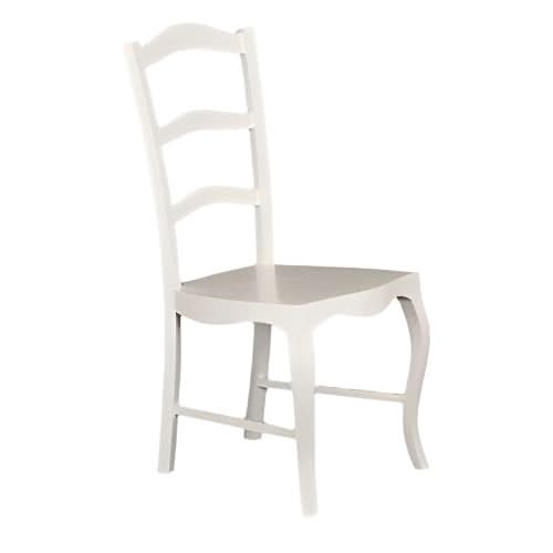 ELODIE DINING CHAIR IN SOLID MAHOGANY - WHITE - MyChocolateWood