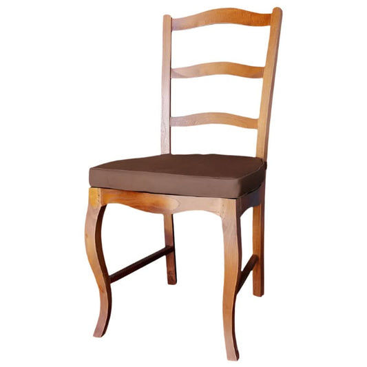 ELODIE DINING CHAIR IN SOLID MAHOGANY WITH CUSHION- LIGHT PECAN - MyChocolateWood