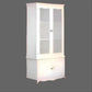 Elodie French Provincial Solid Mahogany Display Cabinet in White - Chocolate Wood