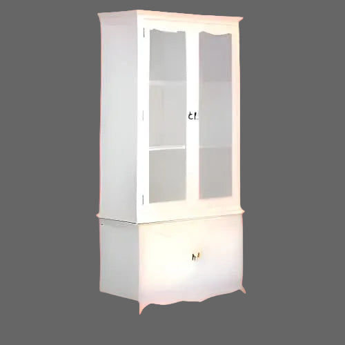Elodie French Provincial Solid Mahogany Display Cabinet in White - Chocolate Wood