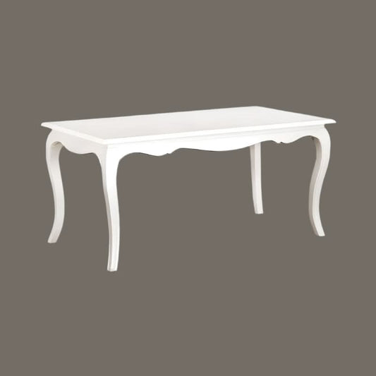 ELODIE SOLID MAHOGANY FRENCH PROVINCIAL DINING TABLE WHITE 160CM - MyChocolateWood