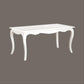 Elodie Solid Mahogany French Provincial Dining Table 160cm in White - Chocolate Wood