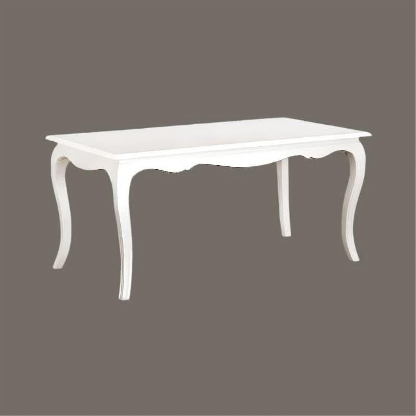 Elodie Solid Mahogany French Provincial Dining Table 160cm in White - Chocolate Wood