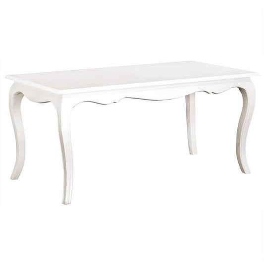 ELODIE SOLID MAHOGANY FRENCH PROVINCIAL DINING TABLE WHITE 160CM - MyChocolateWood