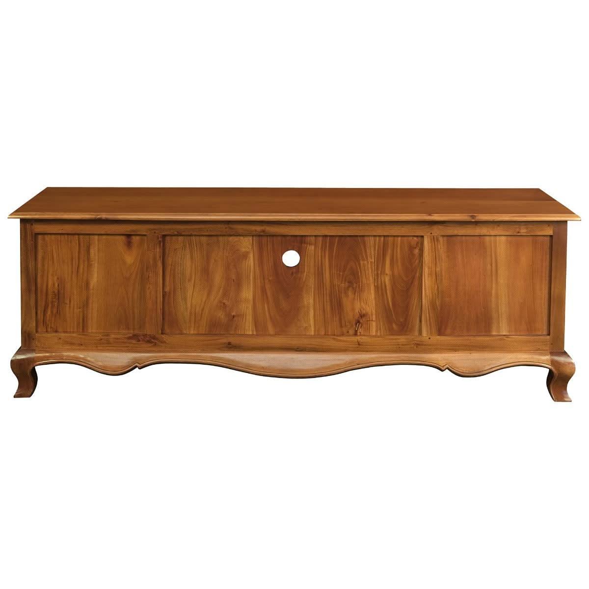 ELODIE SOLID MAHOGANY TV UNIT 2 DOORS 2 DRAWERS LIGHT PECAN 168CM - MyChocolateWood