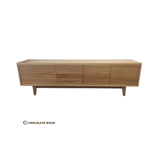 EMERALD 3 DOORS & 2 DRAWERS TV/ENTERTAINMENT UNIT IN SOLID BLACKBUTT - AUSTRALIAN CUSTOM MADE - MyChocolateWood