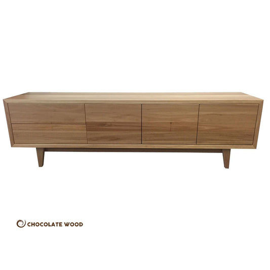 EMERALD 3 DOORS & 2 DRAWERS TV/ENTERTAINMENT UNIT IN SOLID BLACKBUTT - AUSTRALIAN CUSTOM MADE