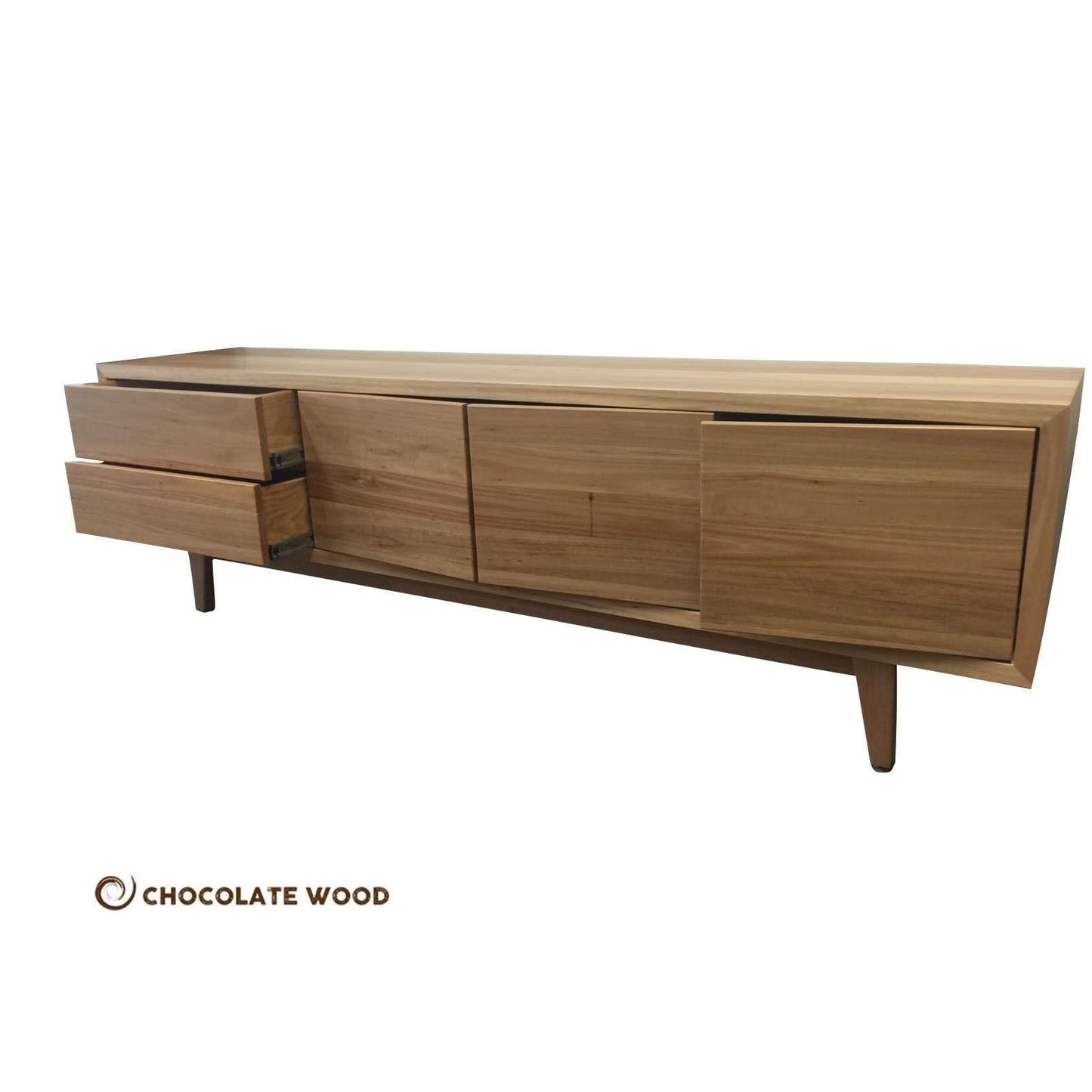 EMERALD 3 DOORS & 2 DRAWERS TV/ENTERTAINMENT UNIT IN SOLID BLACKBUTT - AUSTRALIAN CUSTOM MADE