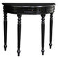 EMERY SOLID MAHOGANY TIMBER HALF MOON CONSOLE TABLE/HALL TABLE BLACK 83CM - MyChocolateWood