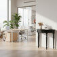 EMERY SOLID MAHOGANY TIMBER HALF MOON CONSOLE TABLE/HALL TABLE  BLACK 83CM - MyChocolateWood