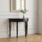 EMERY SOLID MAHOGANY TIMBER HALF MOON CONSOLE TABLE/HALL TABLE  BLACK 83CM - MyChocolateWood