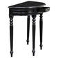 EMERY SOLID MAHOGANY TIMBER HALF MOON CONSOLE TABLE/HALL TABLE BLACK 83CM - MyChocolateWood