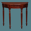 EMERY SOLID MAHOGANY TIMBER HALF MOON CONSOLE TABLE/HALL TABLE MAHOGANY COLOUR 83CM