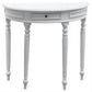 Emery Solid Mahogany Half Moon Console / Hall Table 83cm in White - Chocolate Wood