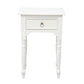 Emery Solid Mahogany Timber Side Table in White - Chocolate Wood