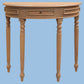 EMERY SOLID WHITE CEDAR HALF MOON CONSOLE TABLE/HALL TABLE 83CM - NATURAL - MyChocolateWood