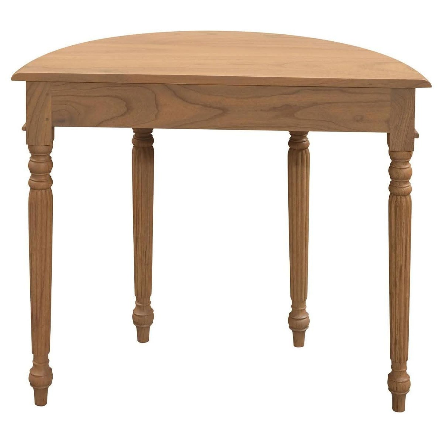 EMERY SOLID WHITE CEDAR HALF MOON CONSOLE TABLE/HALL TABLE 83CM - NATURAL