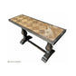 EMPRESS FRENCH PROVINCIAL RECYCLED OAK PEDESTAL HALL TABLE CONSOLE BROWN BROWN - FLOOR STOCK CLEARANCE - MyChocolateWood