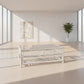 EURO SOLID WHITE RATTAN COFFEE TABLE WITH GLASS TOP - MyChocolateWood