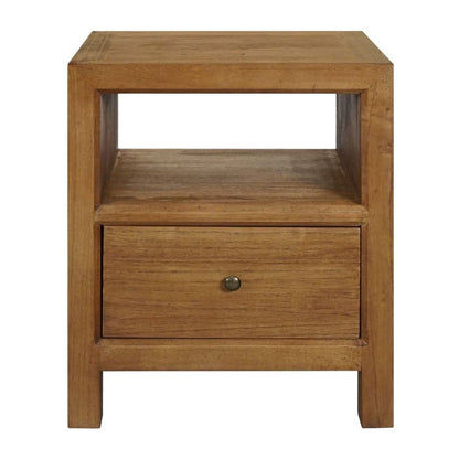 FABRIZIO 1 DRAWER BEDSIDE TABLE IN MINDI BROWN