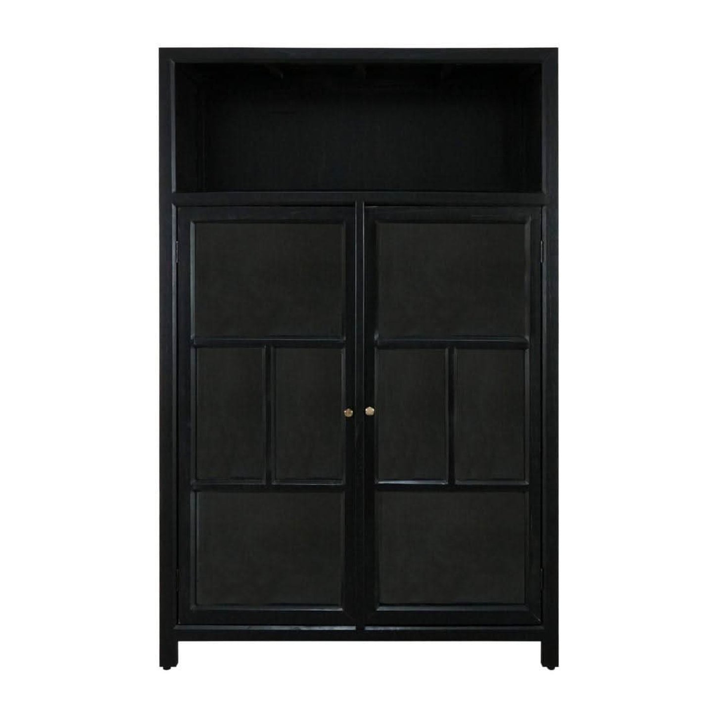Fabrizio Mindi Wood Display Cabinet in Black - Chocolate Wood